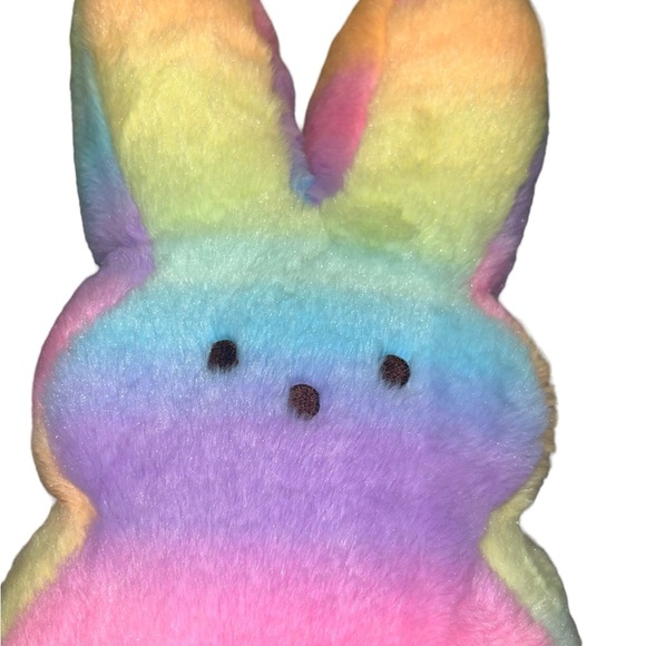 Peeps easter large bunny rainbow pastel rabbit plush 17” multicolor stuffed - Picture 3 of 4